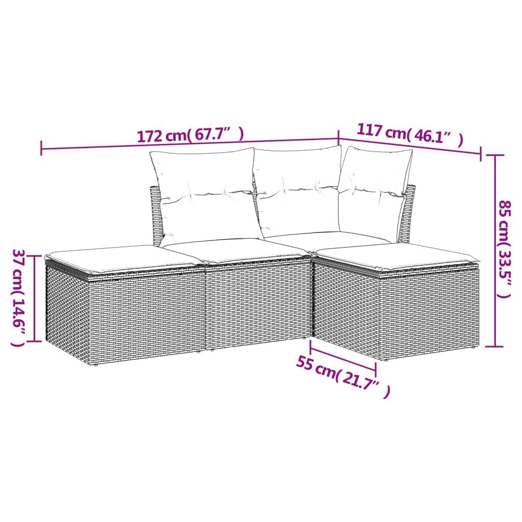 VidaXL Ensemble de canapés de jardin rotin synthétique  