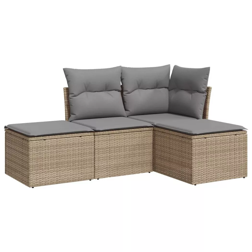 VidaXL - Garten sofagarnitur poly-rattan, One Size, Beige