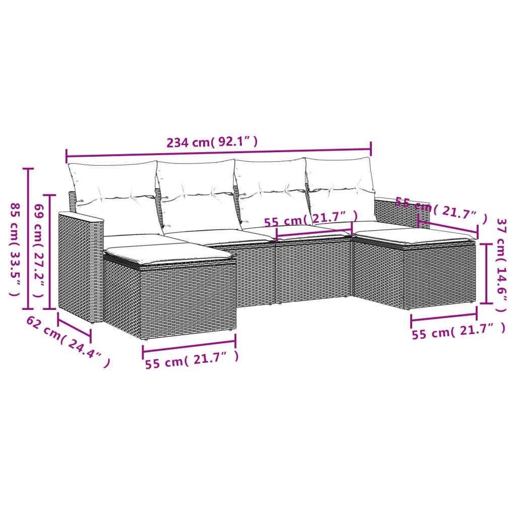 VidaXL Ensemble de canapés de jardin rotin synthétique  