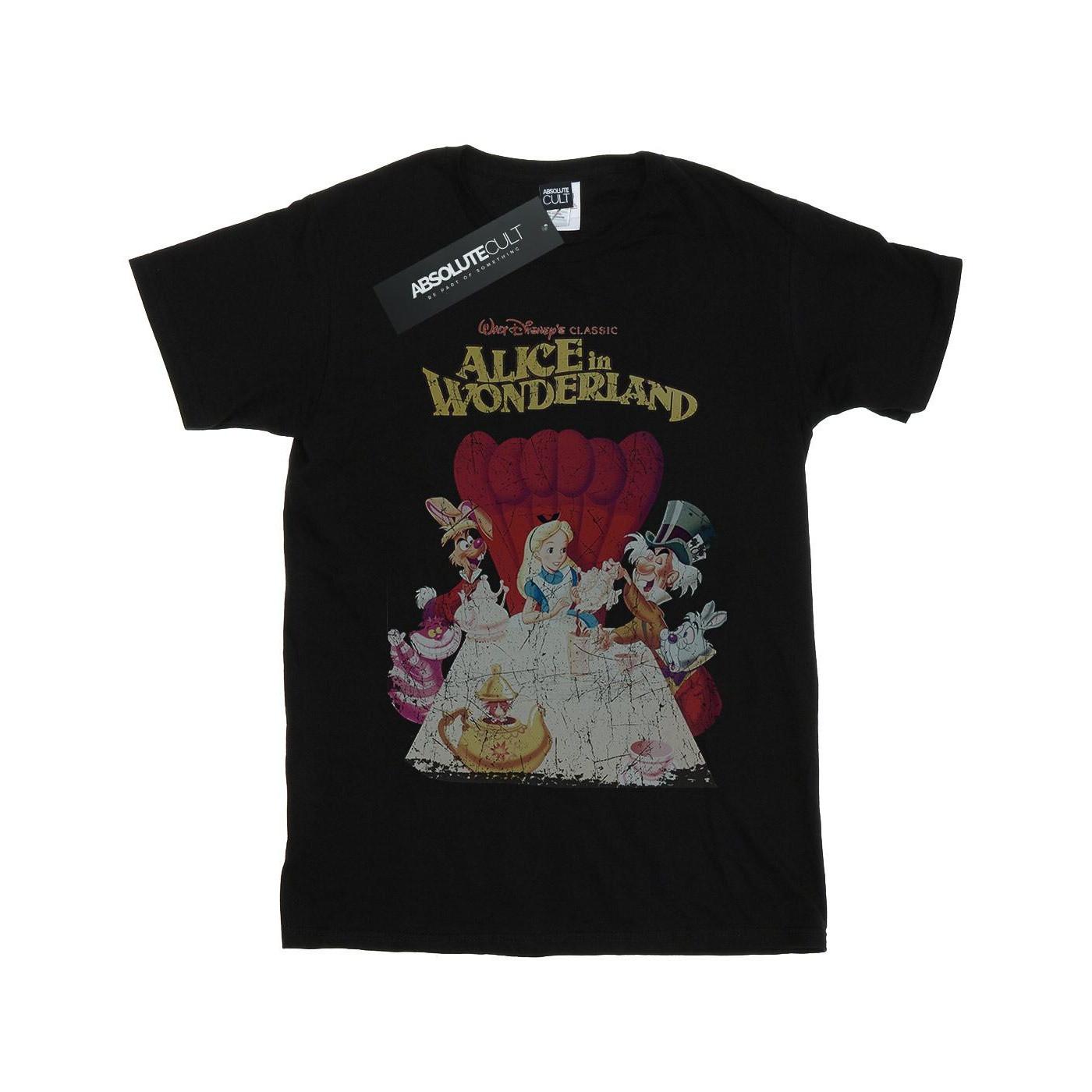 Image of Alice In Wonderland Retro Poster Tshirt Unisex Schwarz 128