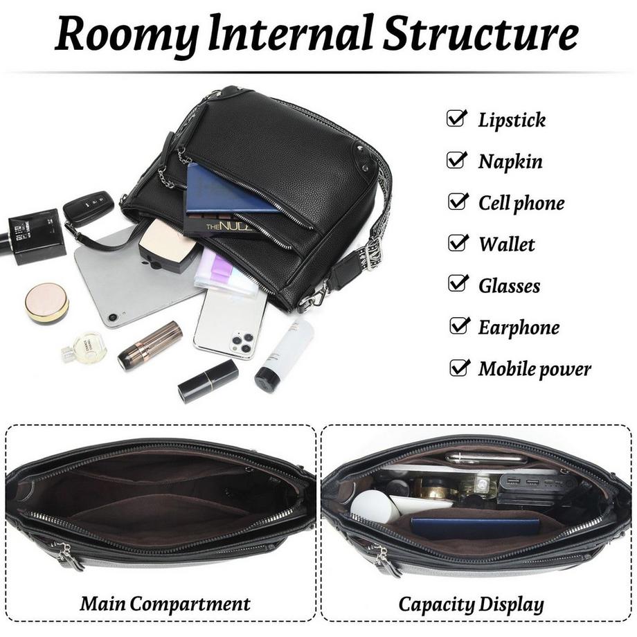 Only-bags.store Sac à bandoulière moyen en cuir PU  