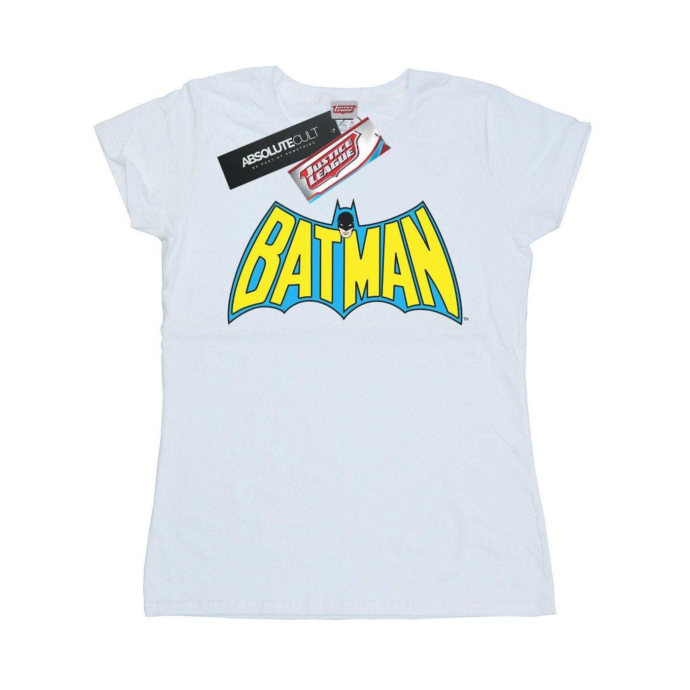 Image of Batman Retro Logo Tshirt Damen Weiss XXL