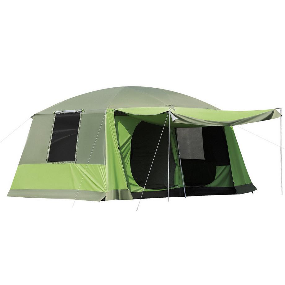 Tenda Da Campeggio Tenda A Cupola Tenda Familiare 2 Cabine Letto 4-8 Persone L405 X L305 X A225 Cm