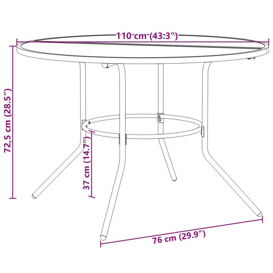VidaXL set di sedie da giardino Acciaio  