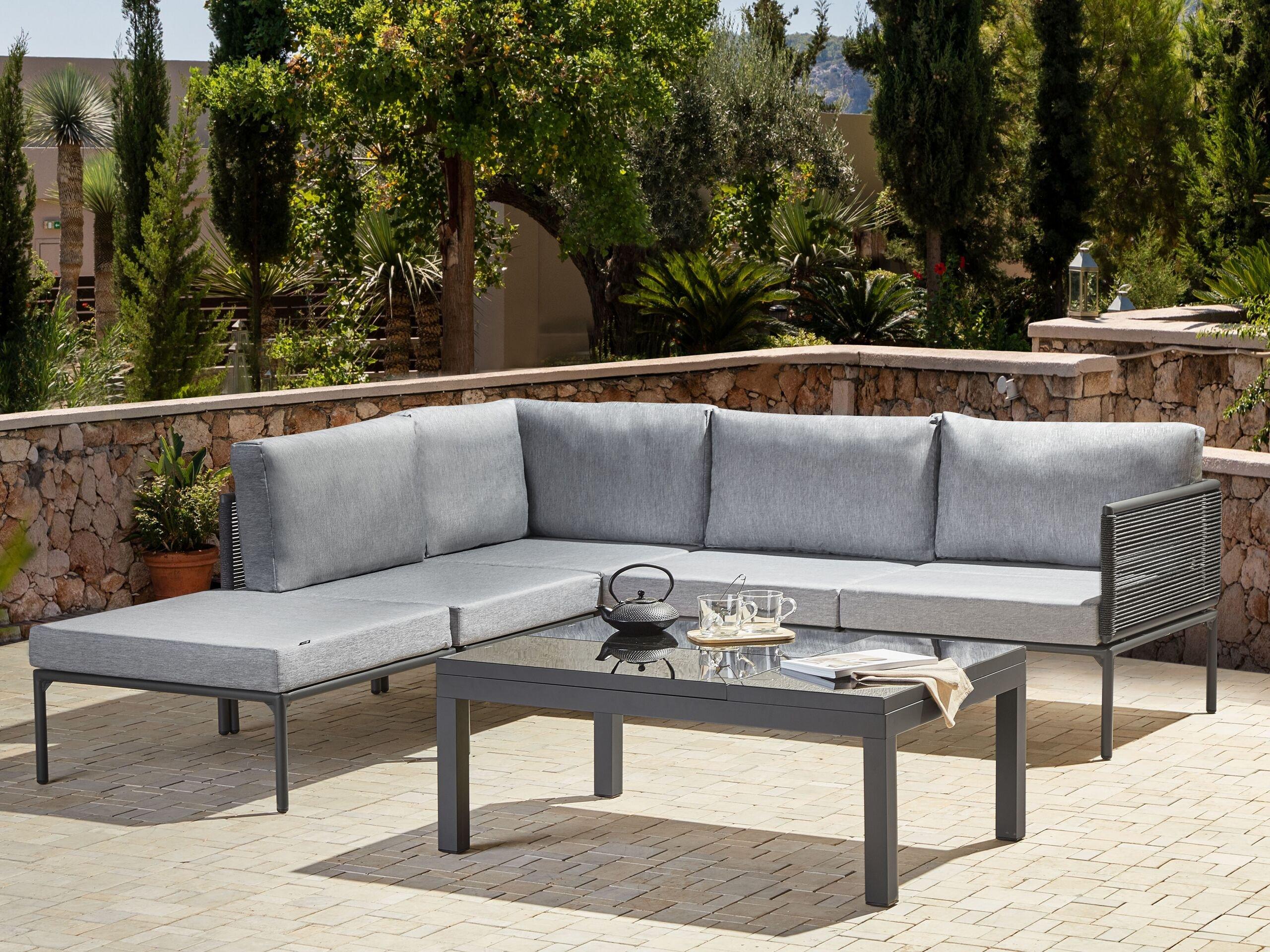 Beliani Set lounge pour jardin en Aluminium Industriel FORANO  