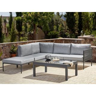 Beliani Set lounge pour jardin en Aluminium Industriel FORANO  