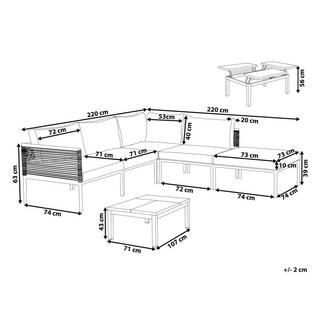 Beliani Lounge Set aus Aluminium Industriell FORANO  