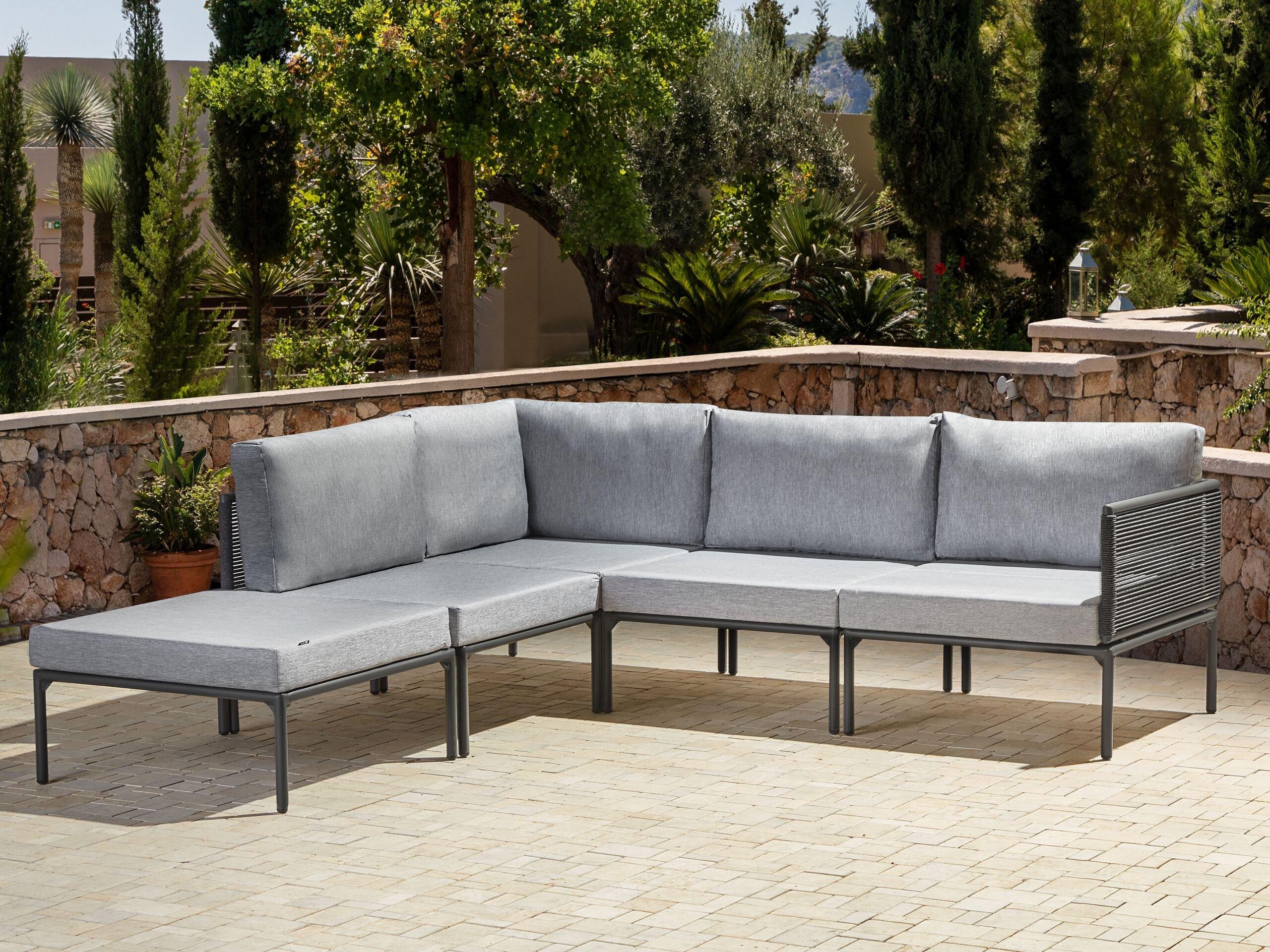 Beliani Set lounge pour jardin en Aluminium Industriel FORANO  