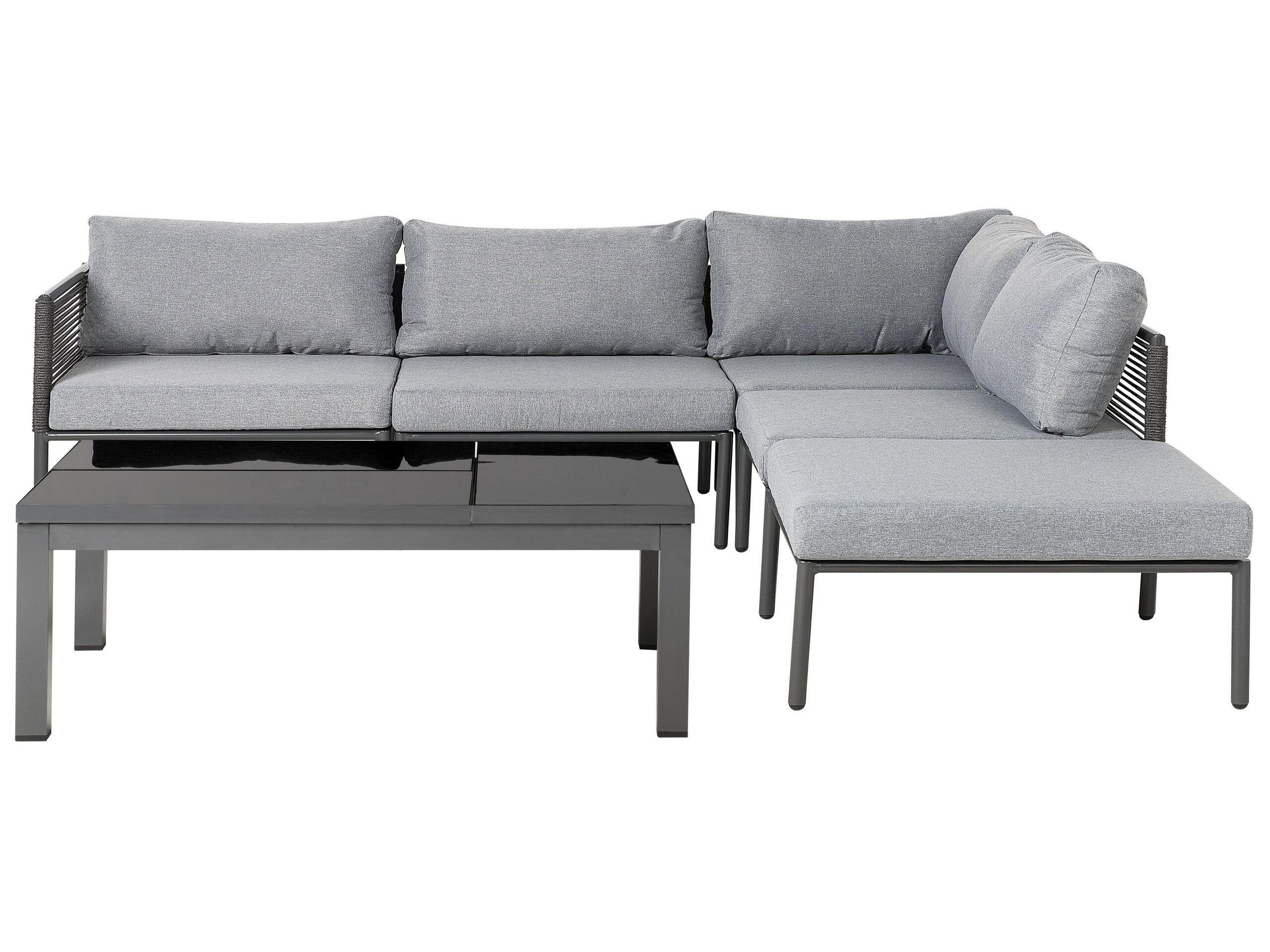 Beliani Set lounge pour jardin en Aluminium Industriel FORANO  