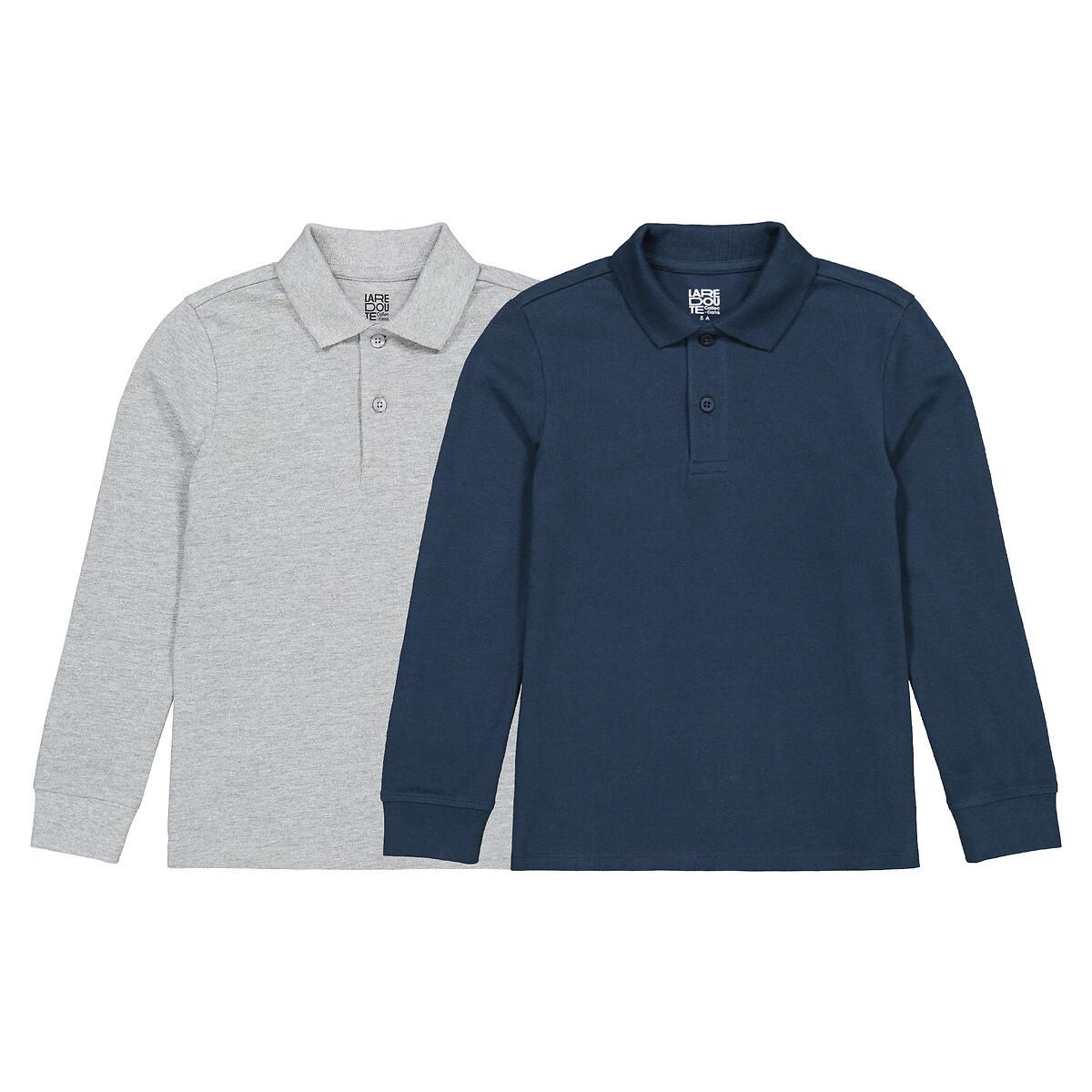 La Redoute Collections  2er-Pack langärmelige Poloshirts 