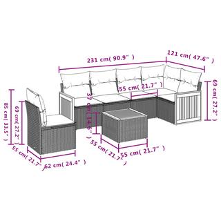 VidaXL Garten sofagarnitur poly-rattan  