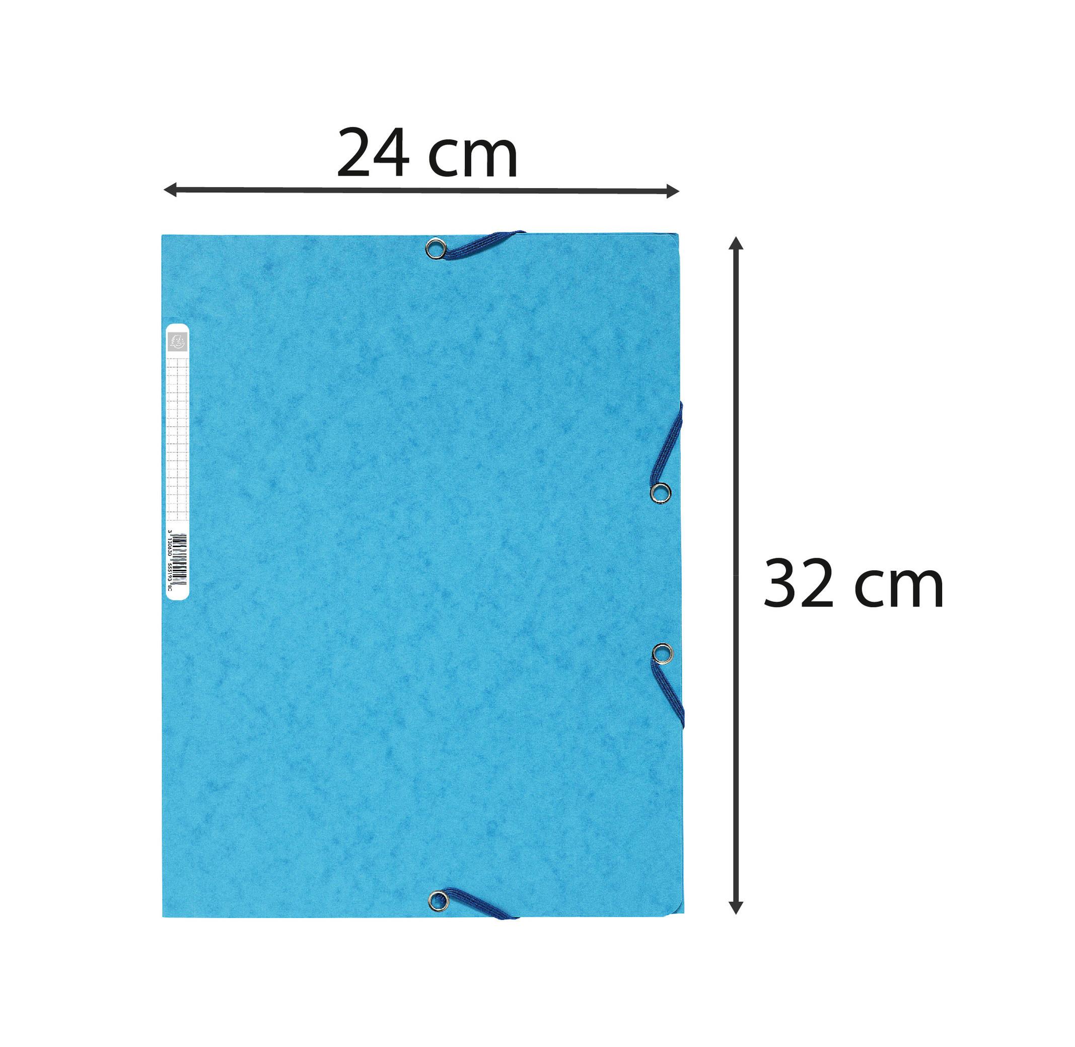 Exacompta Sammelmappe mit Gummizug, 3 Klappen und Etikett aus Colorspan-Karton 400g für Format DIN A4 - x 50  