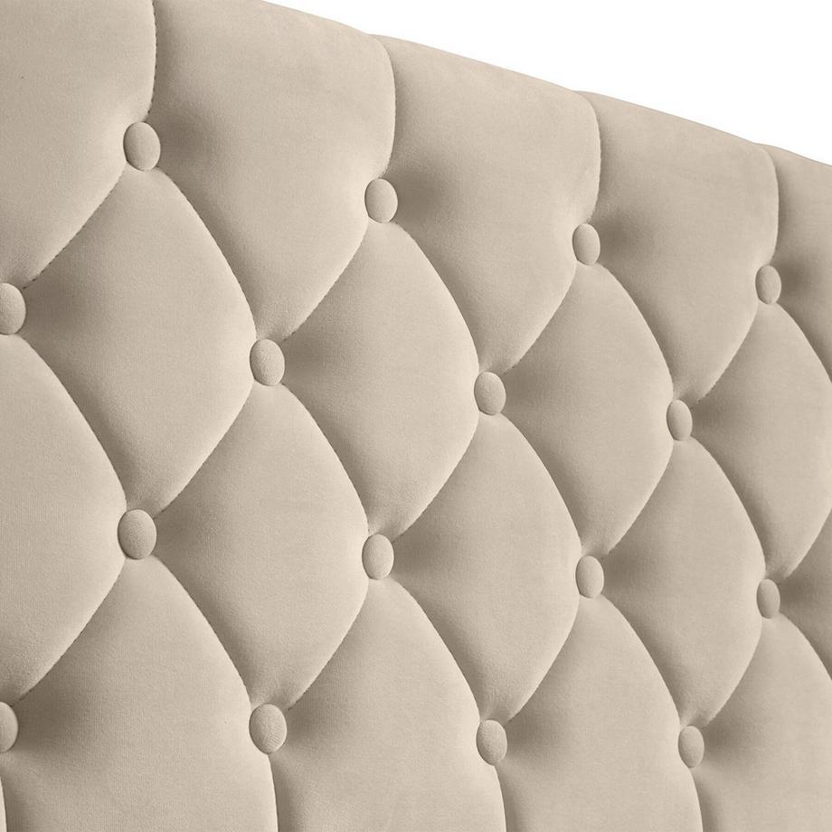 Tectake Lit rembourré VENISE en aspect velours avec motif matelassé  