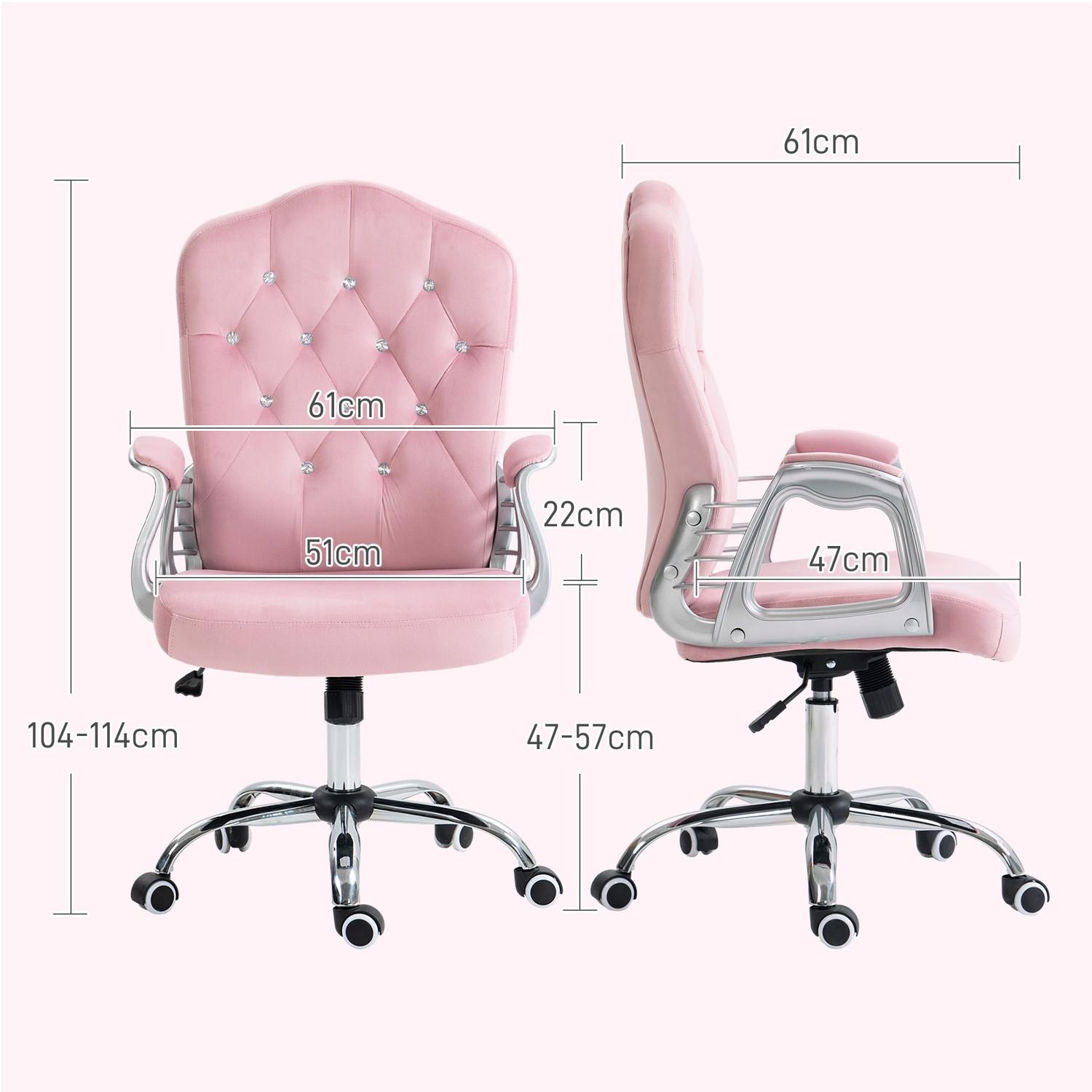 Northio Bürostuhl für Frauen, ergonomischer Schreibtischstuhl mit Wippfunktion, höhenverstellbar, Belastbarkeit 120 kg, Rosa  