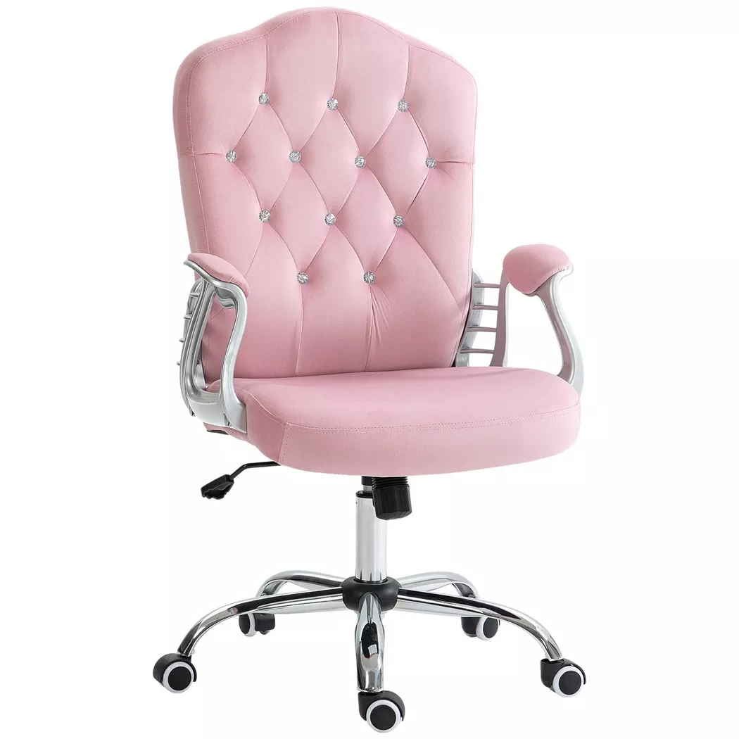 Northio – Bürostuhl für Frauen, ergonomischer Schreibtischstuhl mit Wippfunktion, höhenverstellbar, Belastbarkeit 120 kg, Rosa, One Size