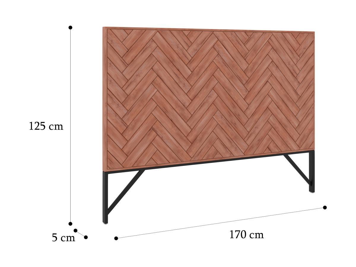 Vente-unique Bett-Kopfteil 170 cm - Akazienholz & Metall - Holzfarben & Schwarz - VEDILA  