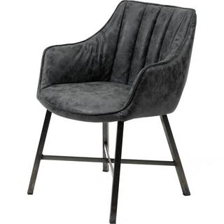 mutoni Chaise avec accoudoirs Detroit Waxed noir  