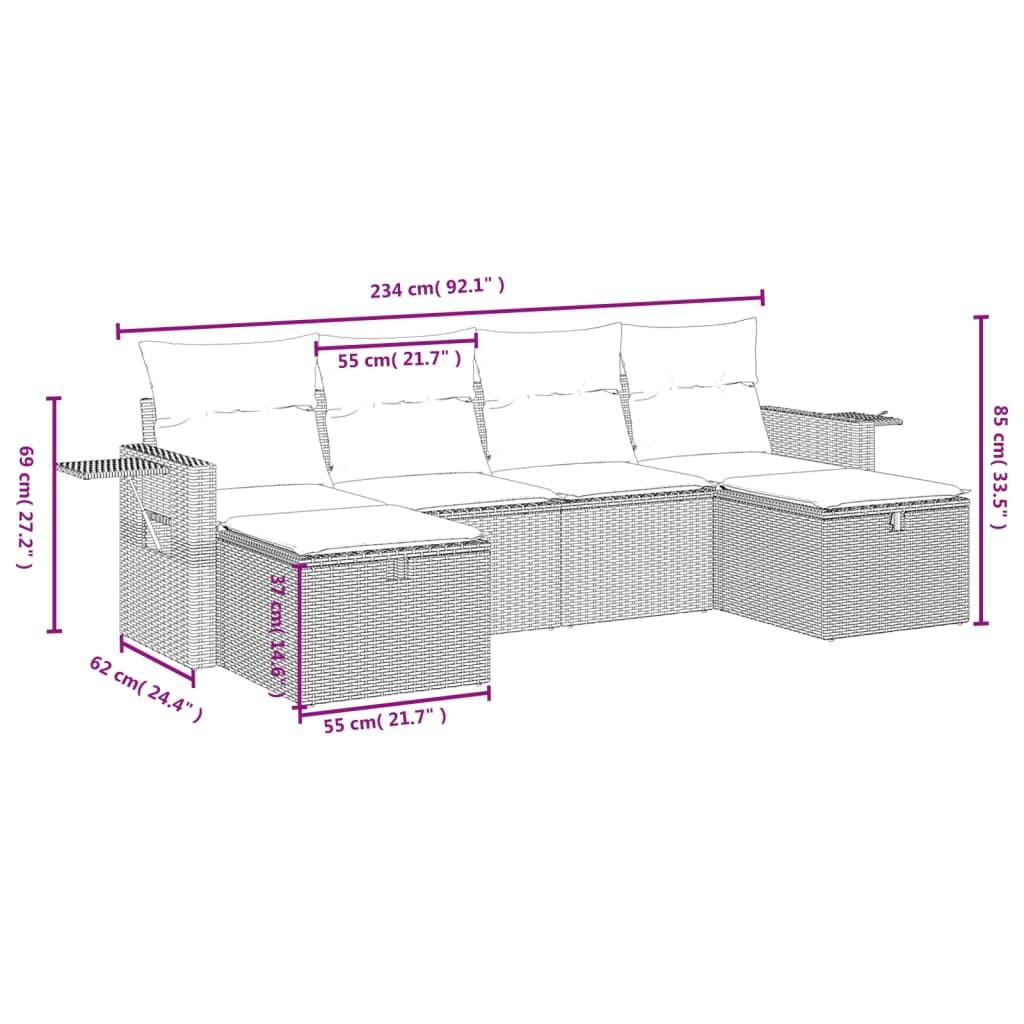 VidaXL Ensemble de canapés de jardin rotin synthétique  