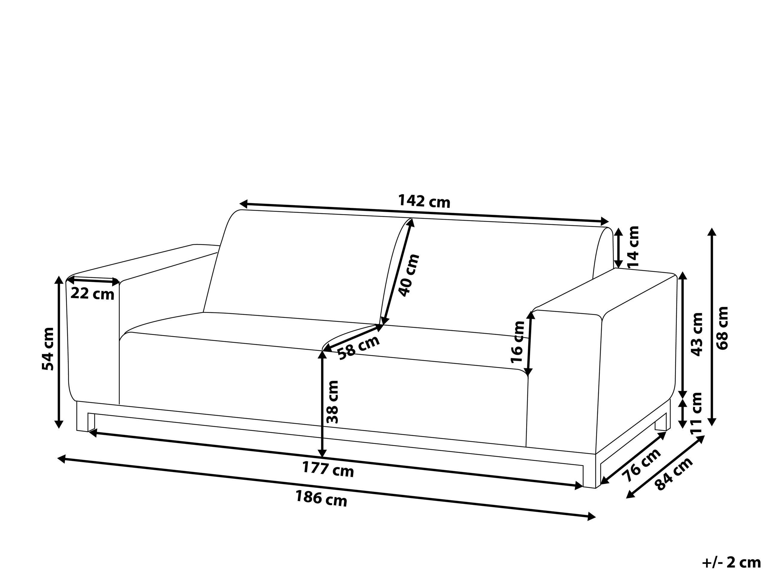 Beliani 3 Sitzer Sofa aus Polyester Modern ROVIGO  