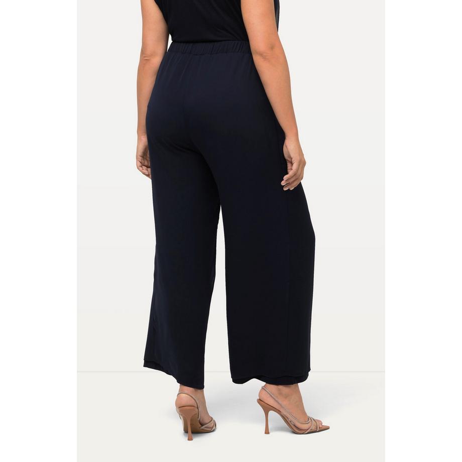 Ulla Popken Chiffonhose Doppellagig Weites Bein Elastikbund  