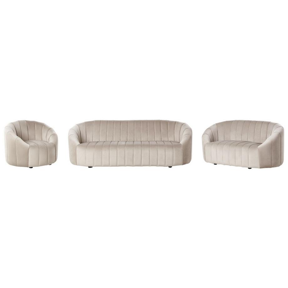 Wohnzimmer Set aus Samtstoff Retro MALUNG