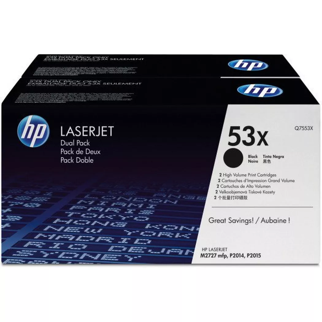 Hewlett-Packard – HP Toner-Modul 53X schwarz Q7553XD LaserJet P2015 2 Stück, Schwarz, One Size