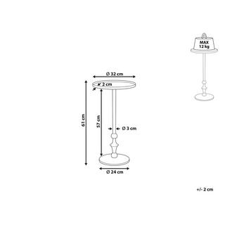 Beliani Beistelltisch aus Aluminium Modern MEDA  