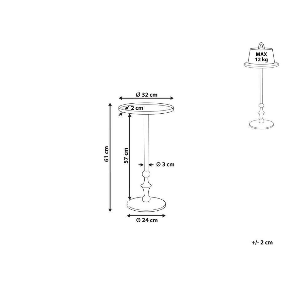 Beliani Beistelltisch aus Aluminium  MEDA  