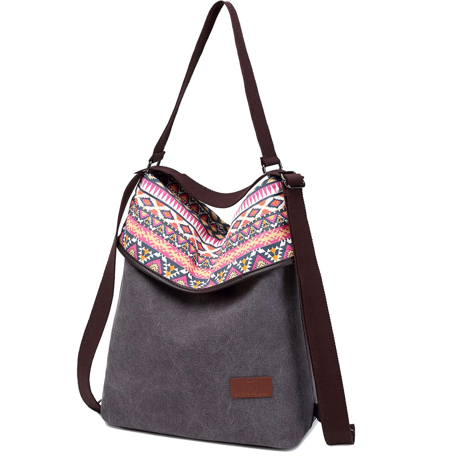 Only-bags.store Canvas Umhängetasche Rucksack Handtasche Vintage Anti-Diebstahl Hobo Tasche  