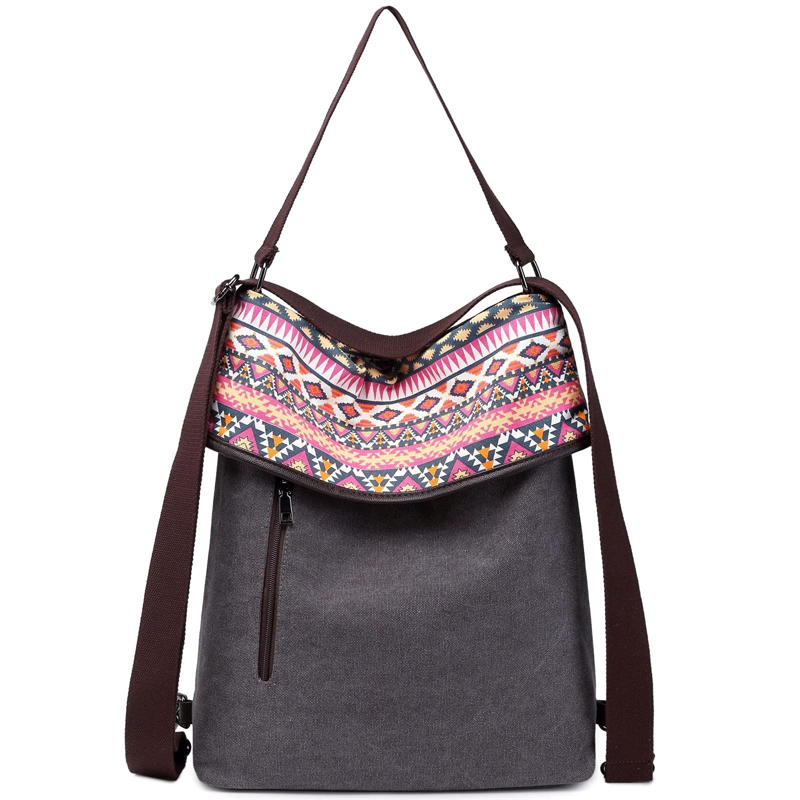 Only-bags.store Canvas Umhängetasche Rucksack Handtasche Vintage Anti-Diebstahl Hobo Tasche  