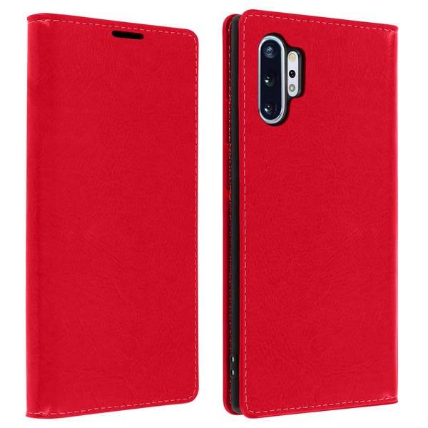 Image of Cover Echtleder Galaxy Note 10 Plus Rot