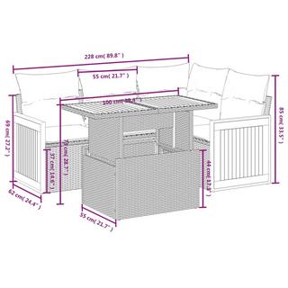 VidaXL Garten sofagarnitur poly-rattan  