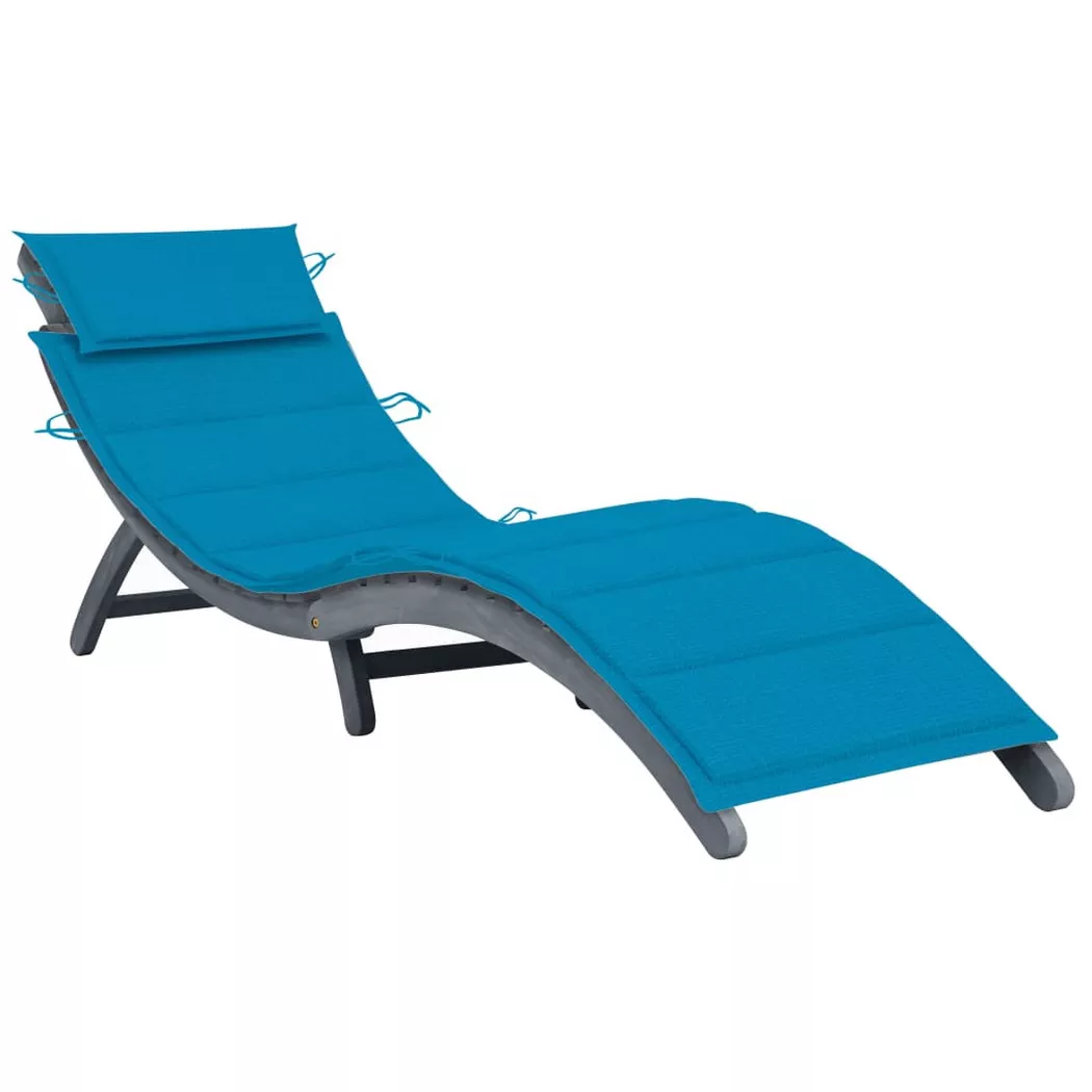 VidaXL - Sonnenliege akazienholz, One Size, Grau