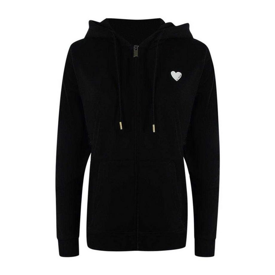 Felpa Con Cappuccio E Zip Intera Cotone Manica Lunga