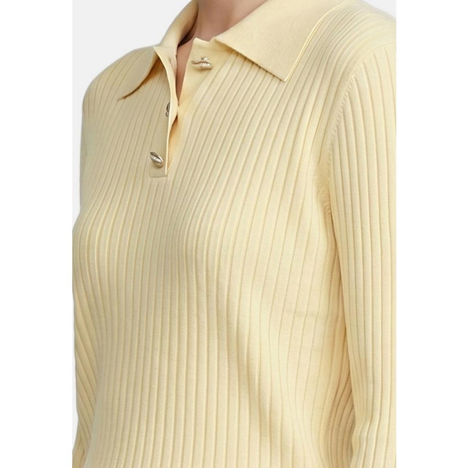 Roberta Rossi Pullover collo polo a coste  