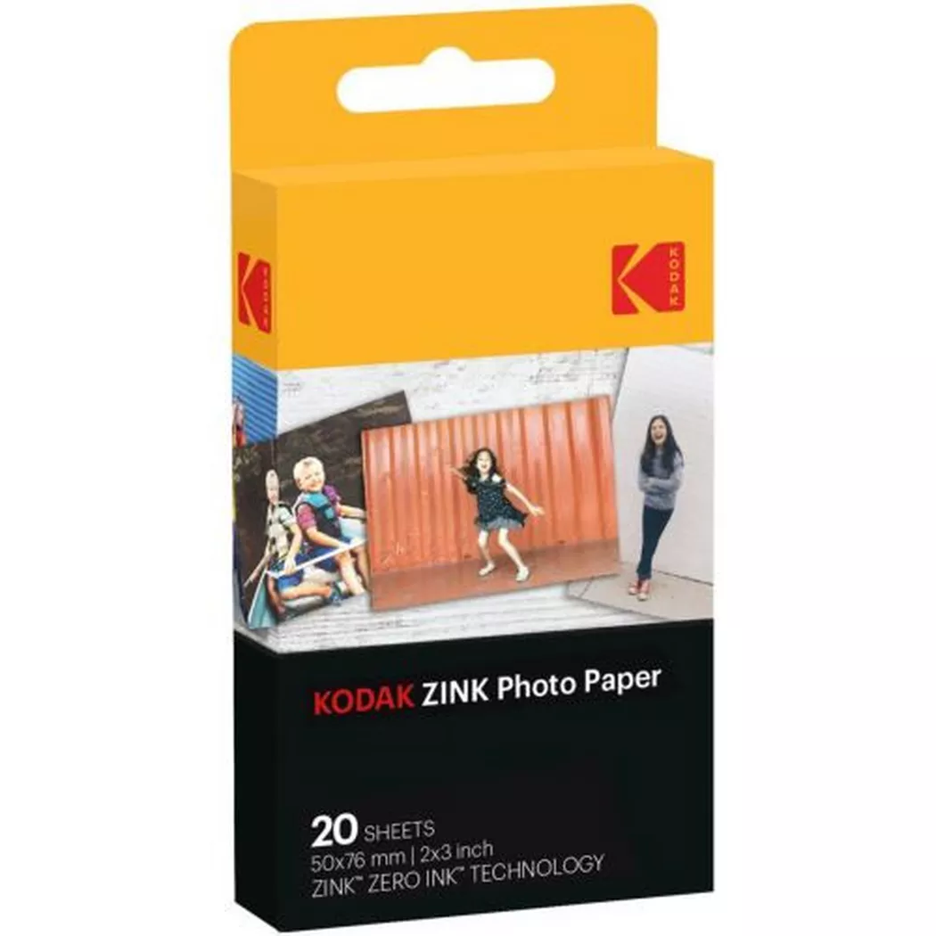 Kodak – Zink Klebstoff 50.8 x 76.2 mm 20 Blatt Fotopapier für Smile Classic, Weiss, One Size