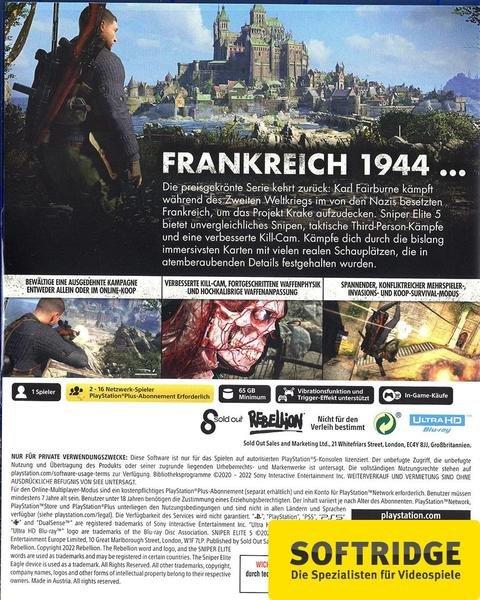 GAME  Sniper Elite 5 Standard Englisch, Deutsch PlayStation 5 