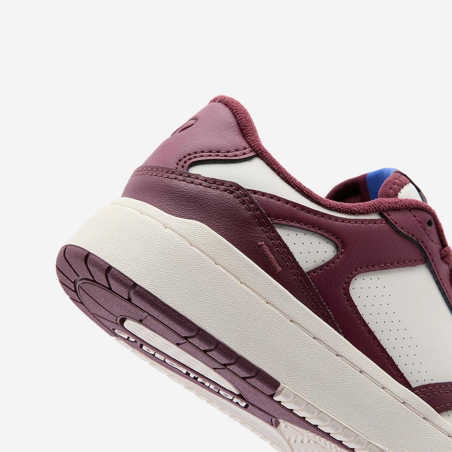 DECATHLON CJ80 Leder-Sneakers Lederturnschuhe CJ80  weiss und bordeaux 