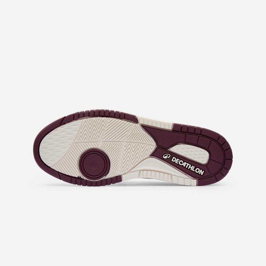 DECATHLON CJ80 Leder-Sneakers Lederturnschuhe CJ80  weiss und bordeaux 