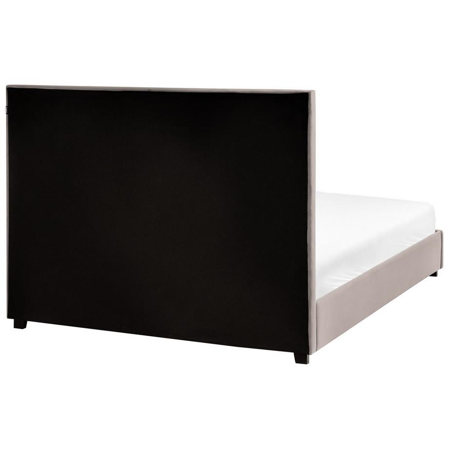 Beliani Lit avec sommier en Velours Moderne ROUEN  