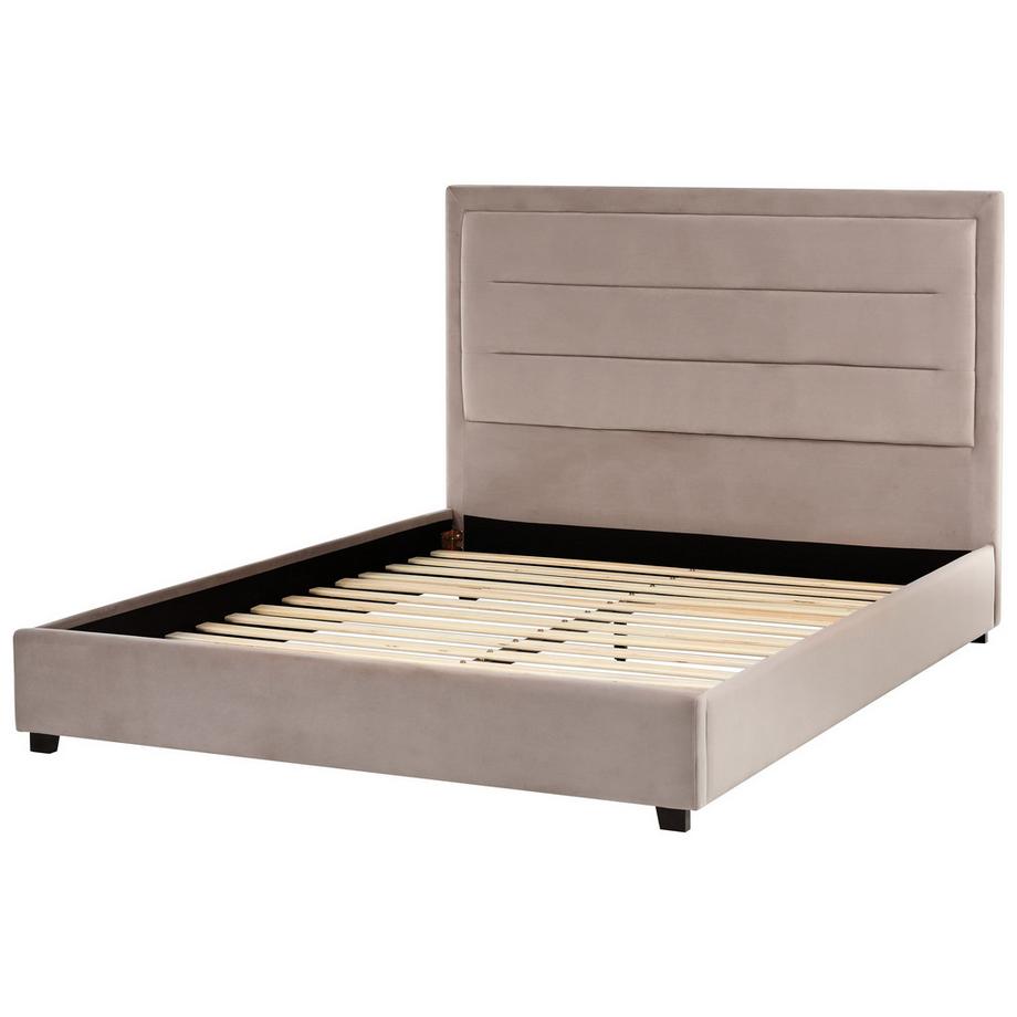 Beliani Lit avec sommier en Velours Moderne ROUEN  