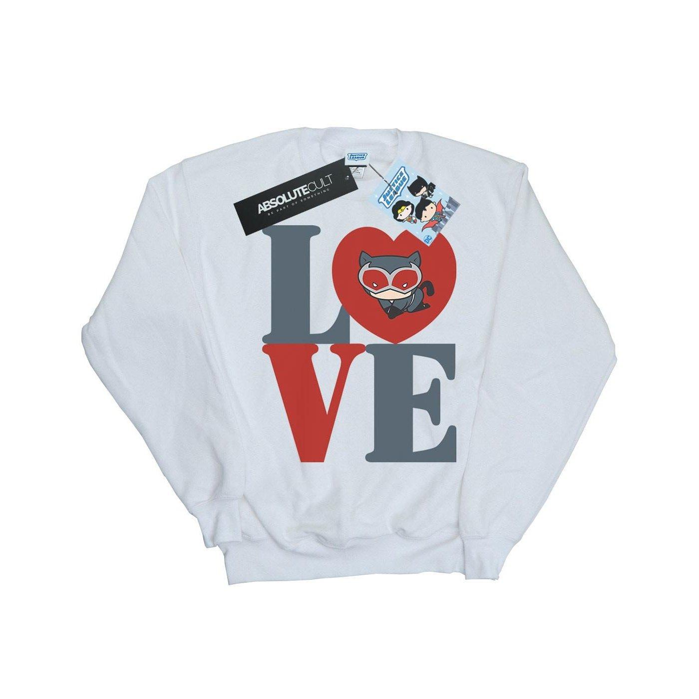 Image of Chibi Catwoman Love Sweatshirt Mädchen Weiss 152-158