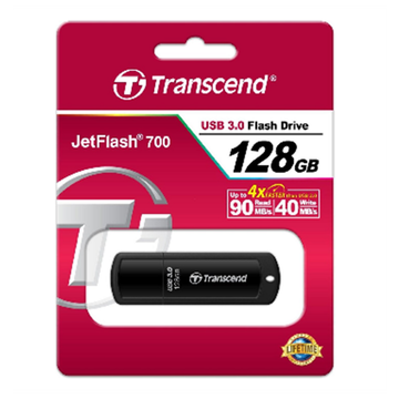 Transcend JetFlash 700 unità flash USB 128 GB USB tipo A 3.2 Gen 1 (3.1 Gen 1) Nero