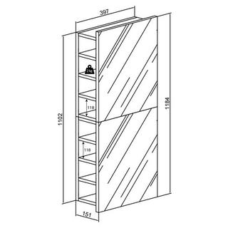 VCM Badspiegel Wandspiegel Hängespiegel Spiegelschrank Badezimmer Flandu XL  