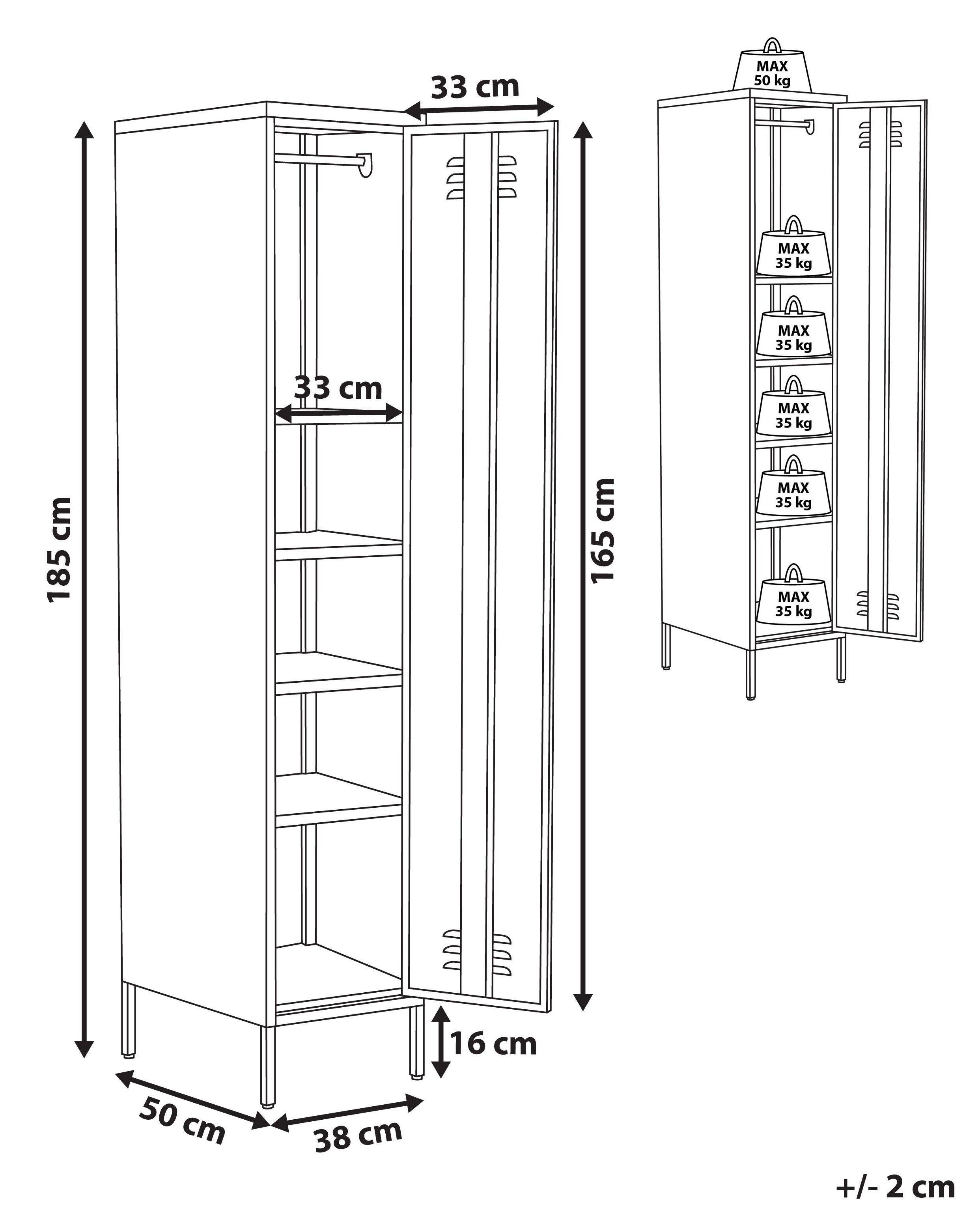 Beliani Meuble de rangement en Acier Moderne FROME  