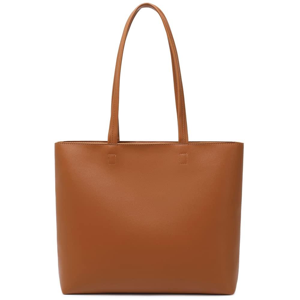 Only-bags.store PU Leder Shopper Tasche mit Reissverschluss und Innentasche  