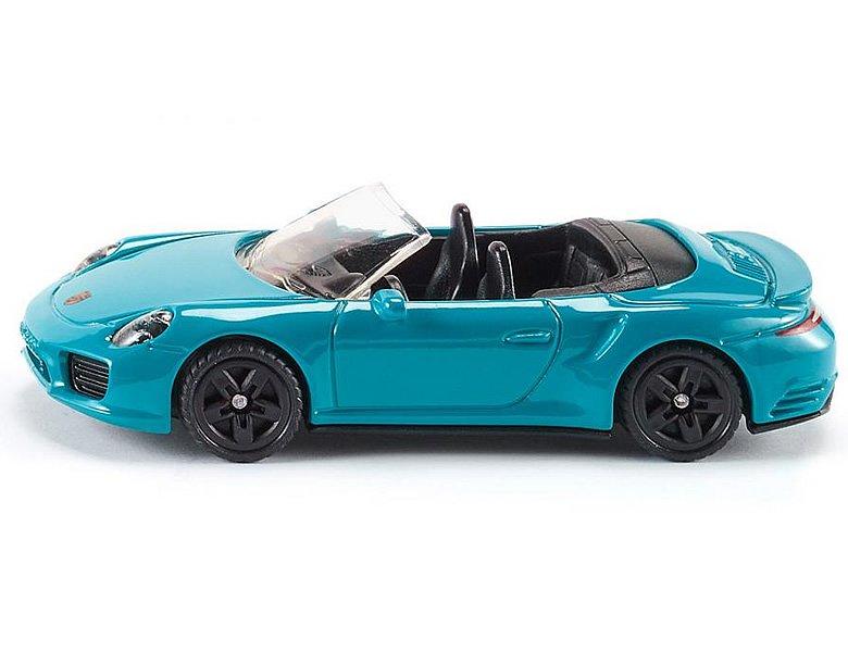 siku  1523, Porsche 911 Turbo S Cabrio, Metall/Kunststoff, Blau, Spielzeugauto für Kinder 