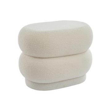 Pouf en tissu bouclette blanc LECINIO