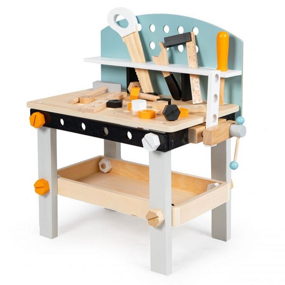 MST  Kinder-Werkbank-Werkzeugtisch aus Holz mit 38 Teilen ECOTOYS 