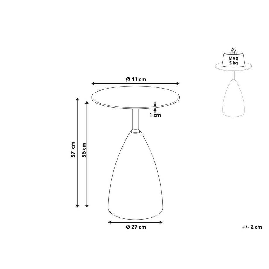 Beliani Table d'appoint en Métal  WALLIS  